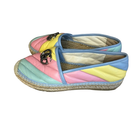 GUCCI MARMONT RAINBOW PASTEL ESPADRILLES - Picture 1 of 6
